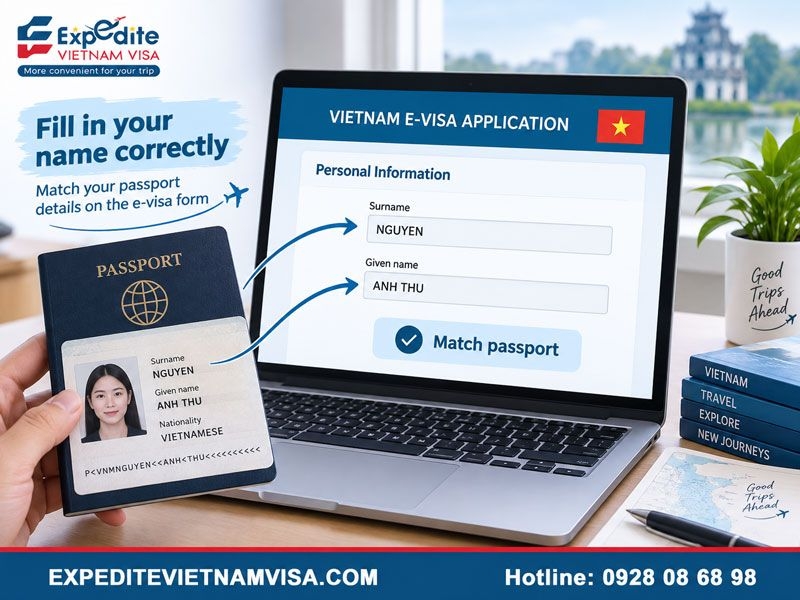 Vietnam Visa Middle and Given Name